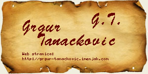Grgur Tanacković vizit kartica